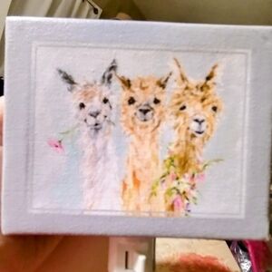 Sweet Alpacas Susan Pepe canvas art nightlight
